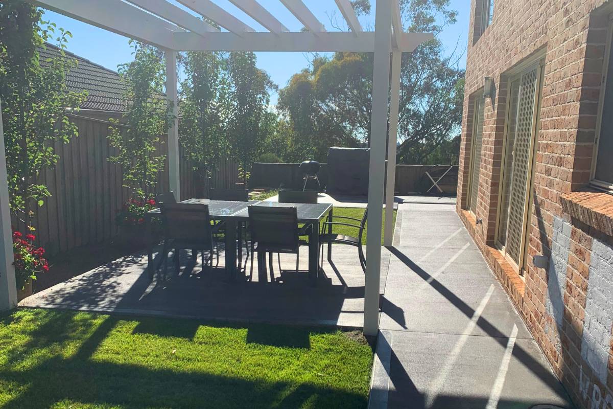 backyard entertaining area and patio construction